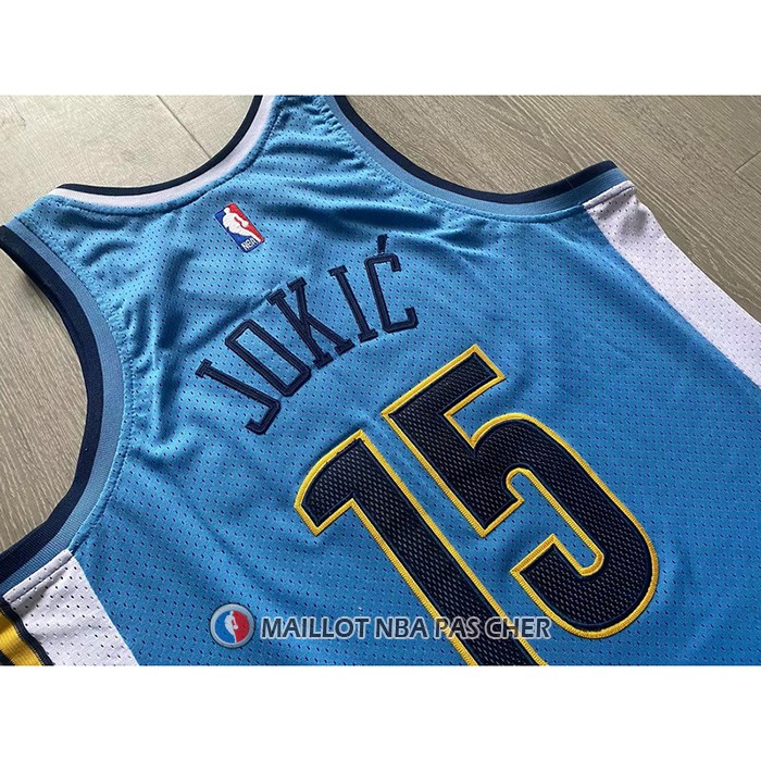 Maillot Denver Nuggets Nikola Jokic NO 15 Mitchell & Ness 2016-17 Bleu